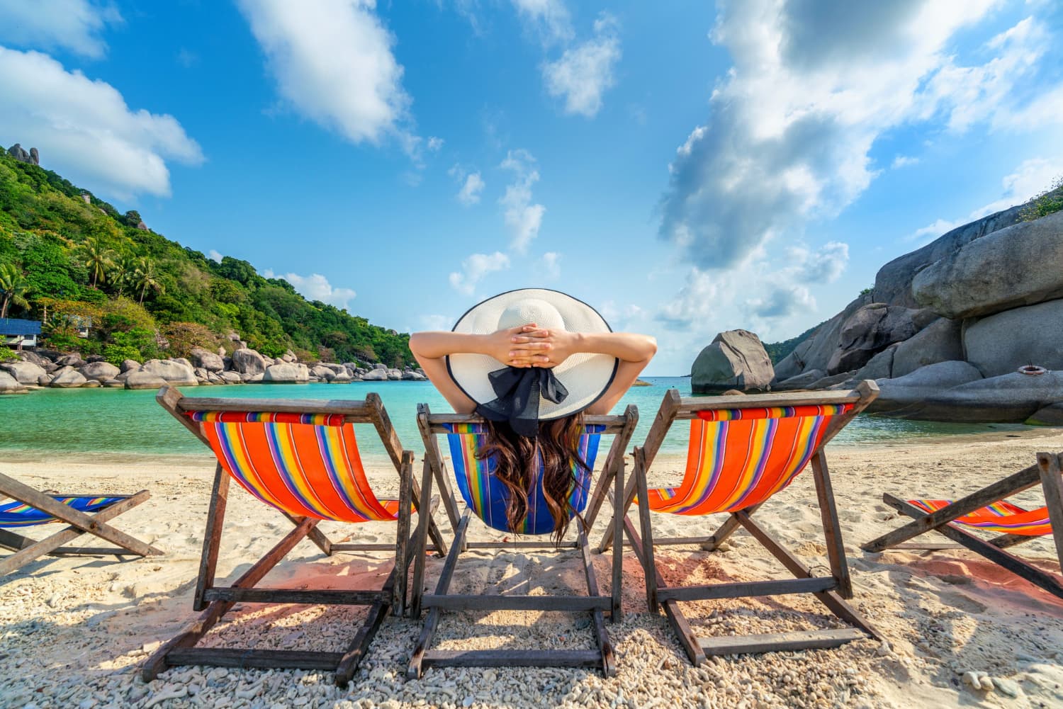Woman on holiday on a beach